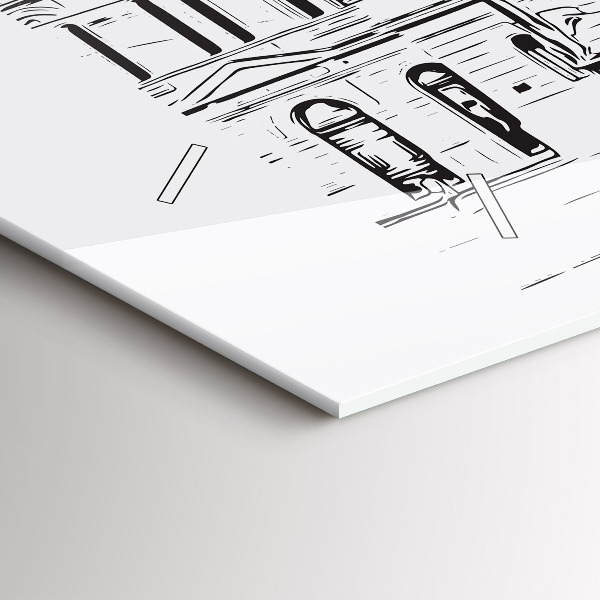 Horizontálne hodiny Ilustrácia mesta Poznaň