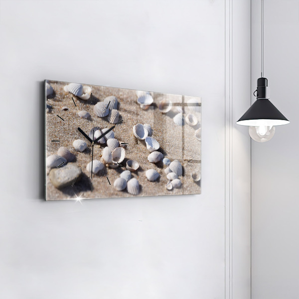 Horizontálne hodiny Mušle na pláži