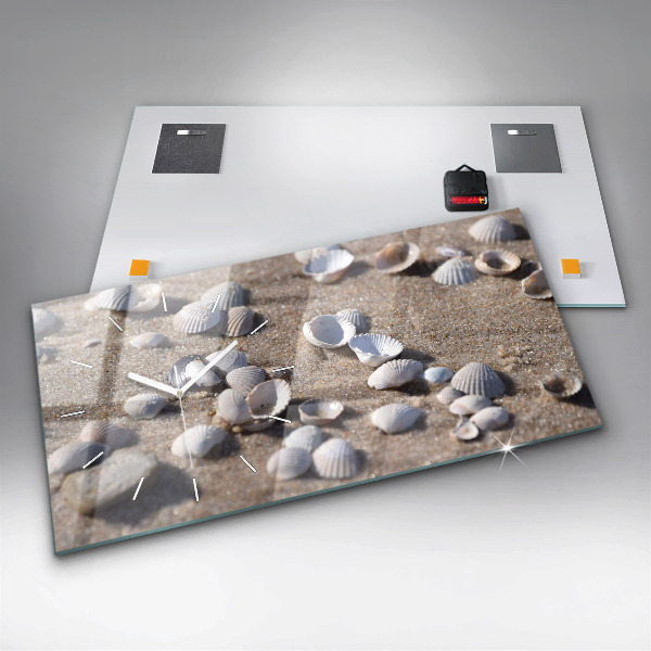 Horizontálne hodiny Mušle na pláži