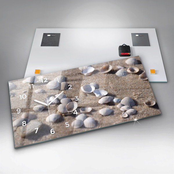 Horizontálne hodiny Mušle na pláži