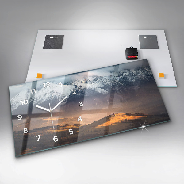 Horizontálne hodiny Tatry v zime horská panoráma