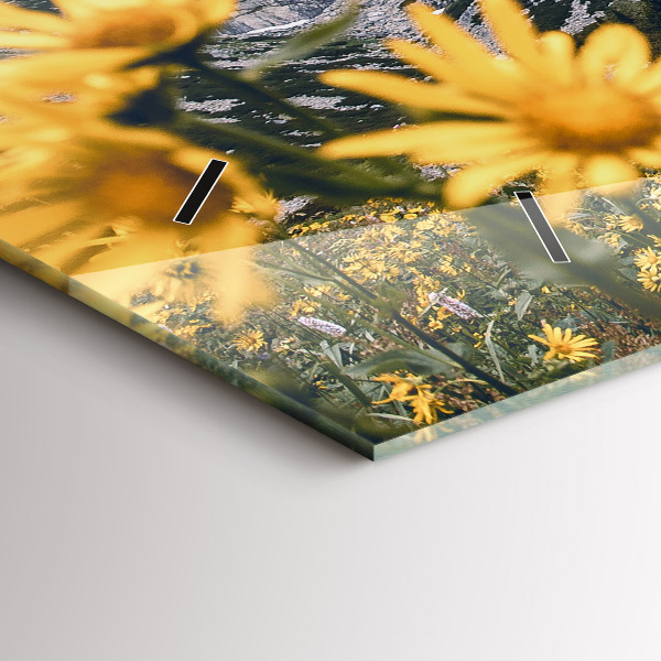 Horizontálne hodiny Lúka kvetov v horách