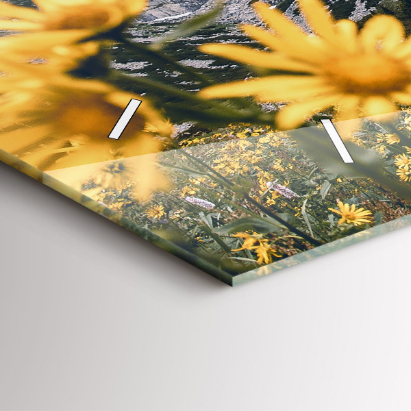 Horizontálne hodiny Lúka kvetov v horách