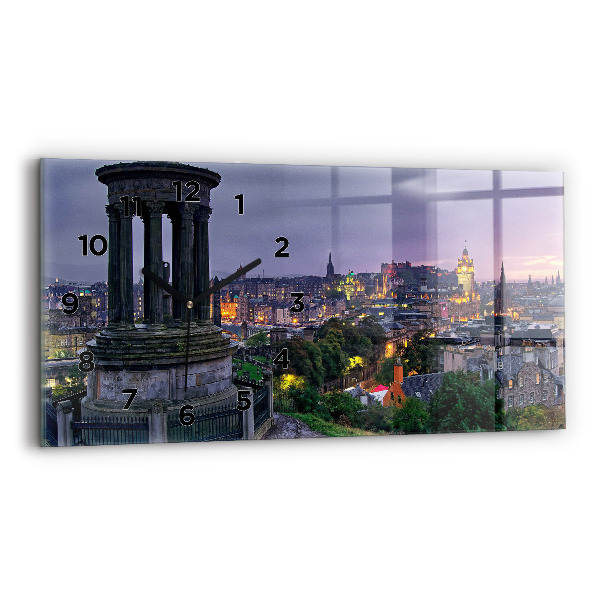 Horizontálne hodiny Edinburgh z Calton Hill