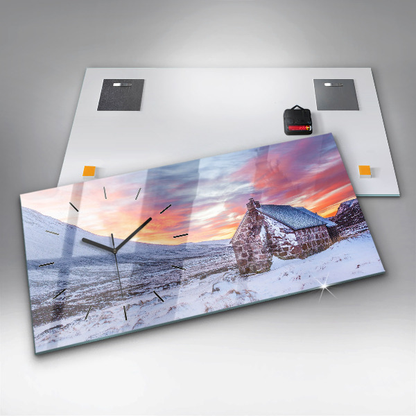 Horizontálne hodiny Chata v horskom prostredí