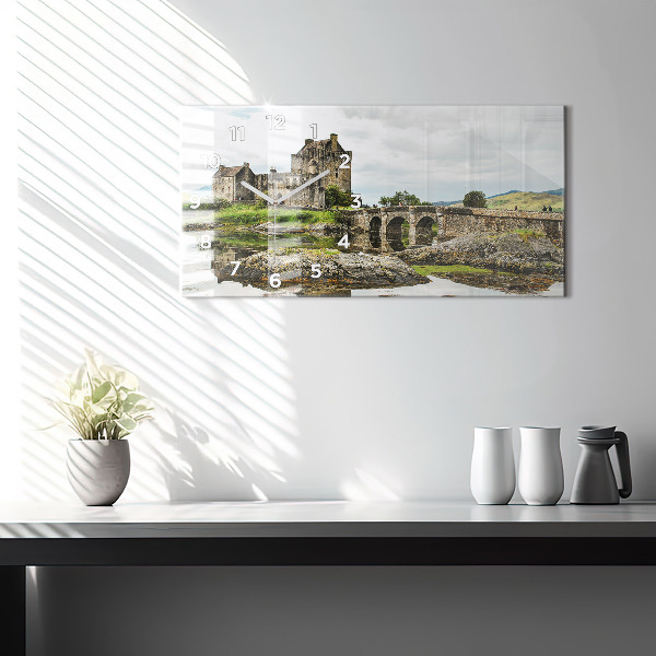 Horizontálne hodiny Hrad Eilean Donan v Škótsku