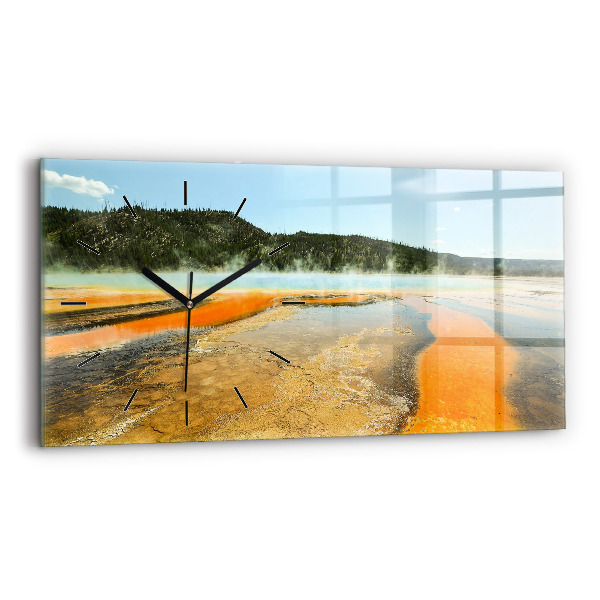 Horizontálne hodiny Jazero s horami