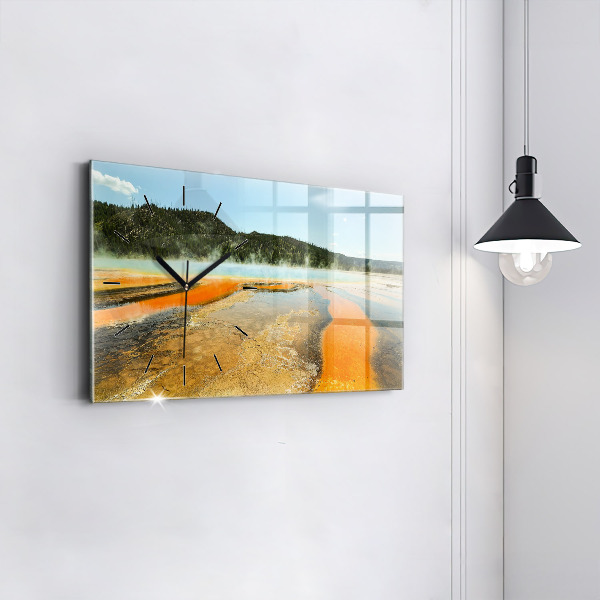 Horizontálne hodiny Jazero s horami