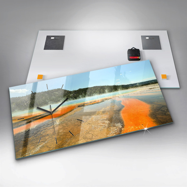 Horizontálne hodiny Jazero s horami