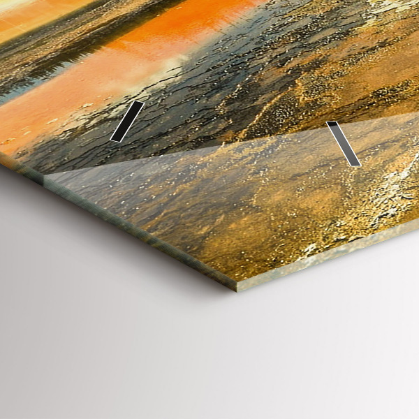 Horizontálne hodiny Jazero s horami