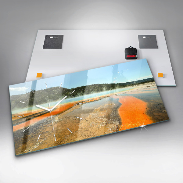 Horizontálne hodiny Jazero s horami