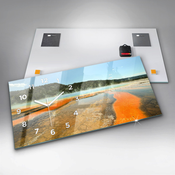 Horizontálne hodiny Jazero s horami