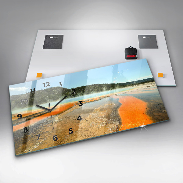 Horizontálne hodiny Jazero s horami