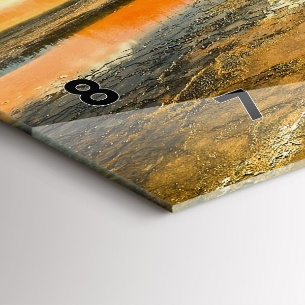 Horizontálne hodiny Jazero s horami