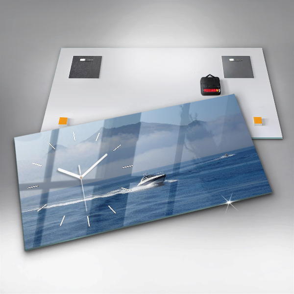 Horizontálne hodiny Plachetnica na oceáne