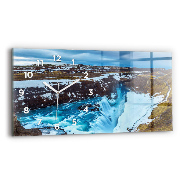 Horizontálne hodiny Vodopád Gullfoss na Islande