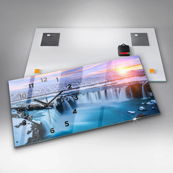 Horizontálne hodiny Vodopád Godafoss Island