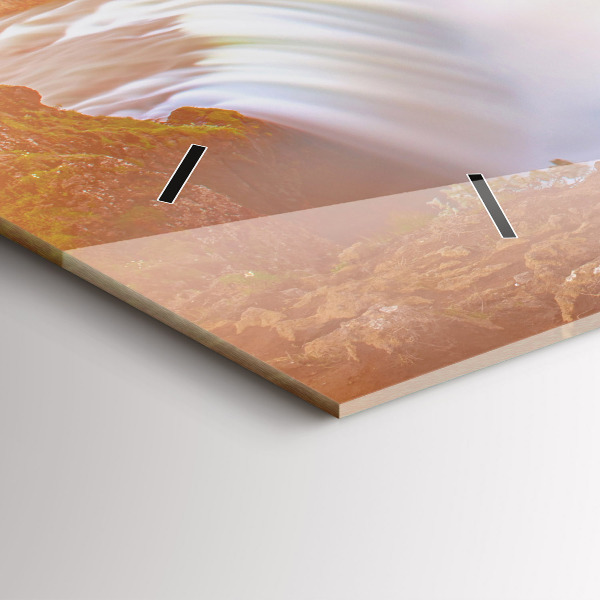 Horizontálne hodiny Godafoss na Islande