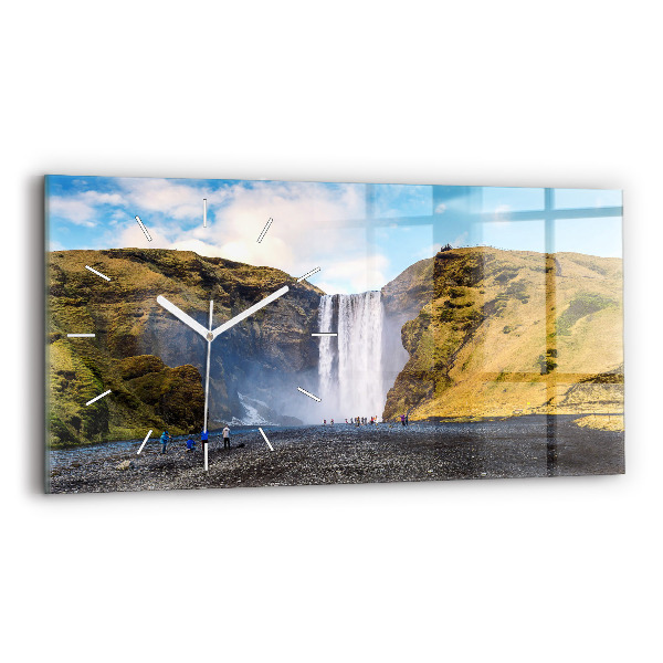 Horizontálne hodiny Vodopád na Islande