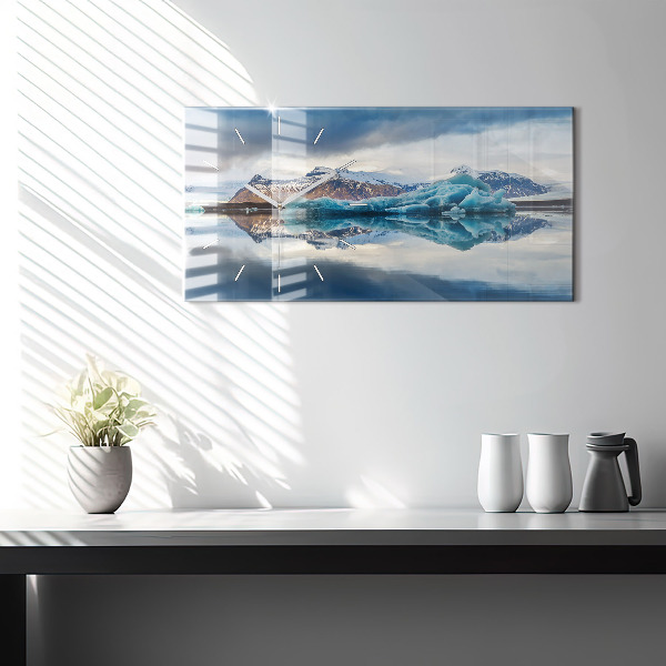 Horizontálne hodiny Islandské jazero Jokulsarlon