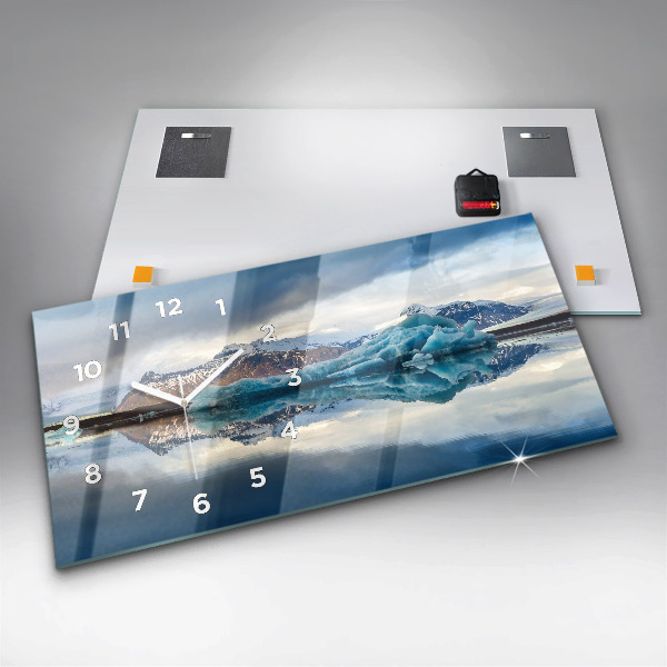 Horizontálne hodiny Islandské jazero Jokulsarlon