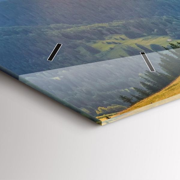 Horizontálne hodiny Krajina s lesmi