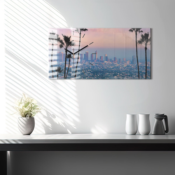 Horizontálne hodiny Západ slnka v Los Angeles