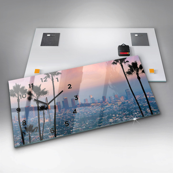 Horizontálne hodiny Západ slnka v Los Angeles