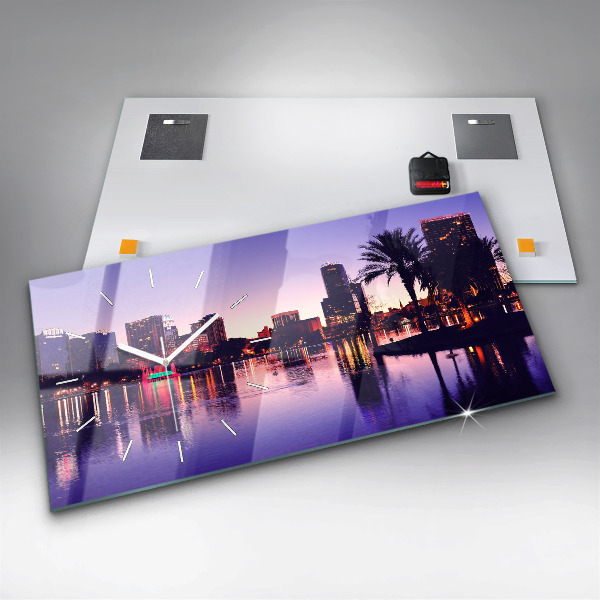 Horizontálne hodiny Panoráma mesta Orlando