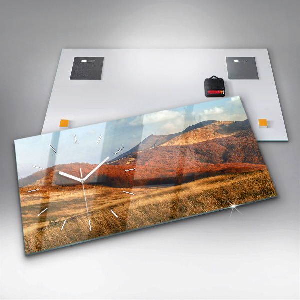 Horizontálne hodiny Horská krajina na jeseň