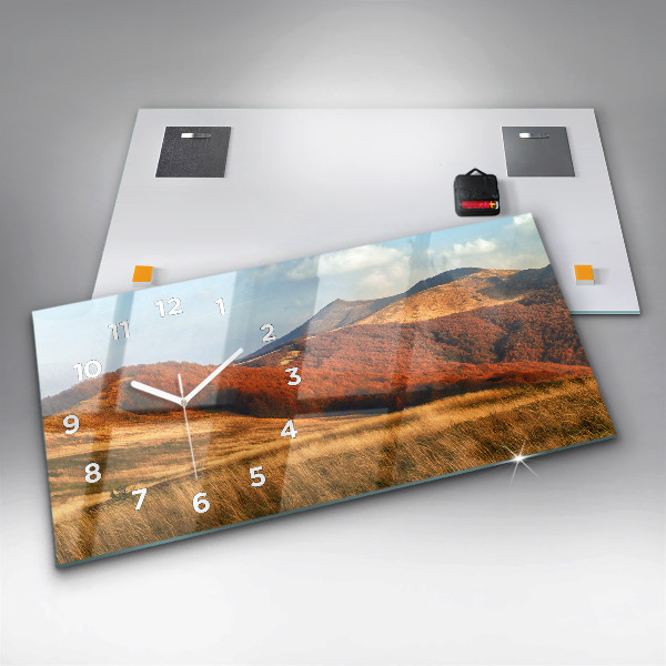 Horizontálne hodiny Horská krajina na jeseň