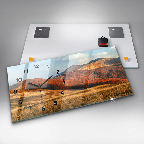 Horizontálne hodiny Horská krajina na jeseň