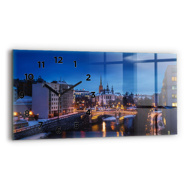 Horizontálne hodiny Panoráma mesta Plzeň