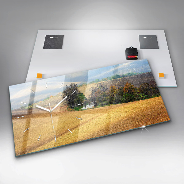 Horizontálne hodiny Moravská vidiecka krajina