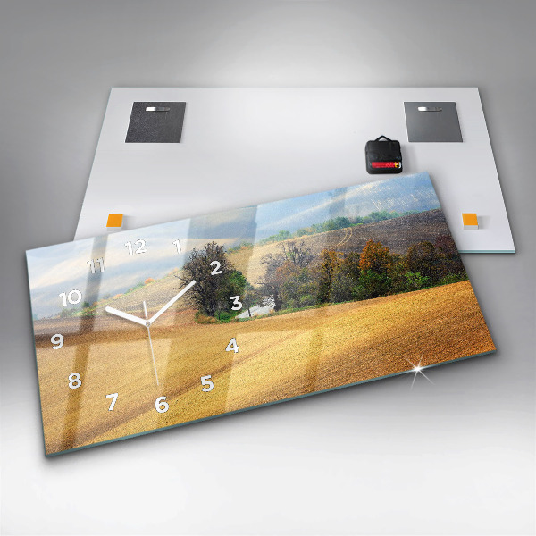 Horizontálne hodiny Moravská vidiecka krajina