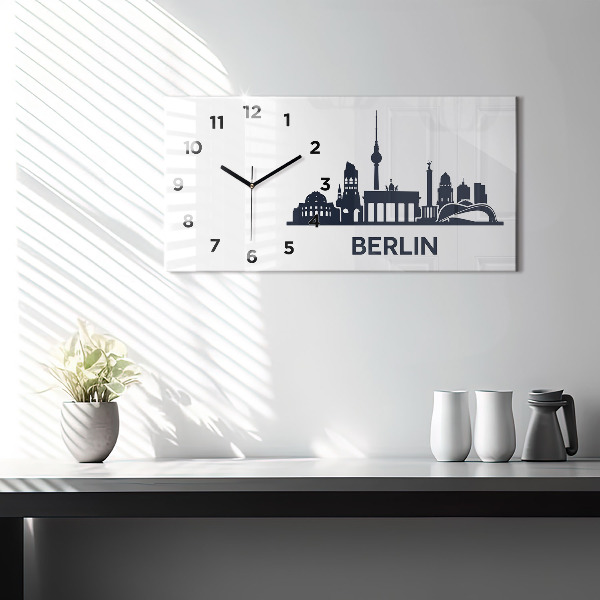 Horizontálne hodiny Ilustrácie mesta Berlín
