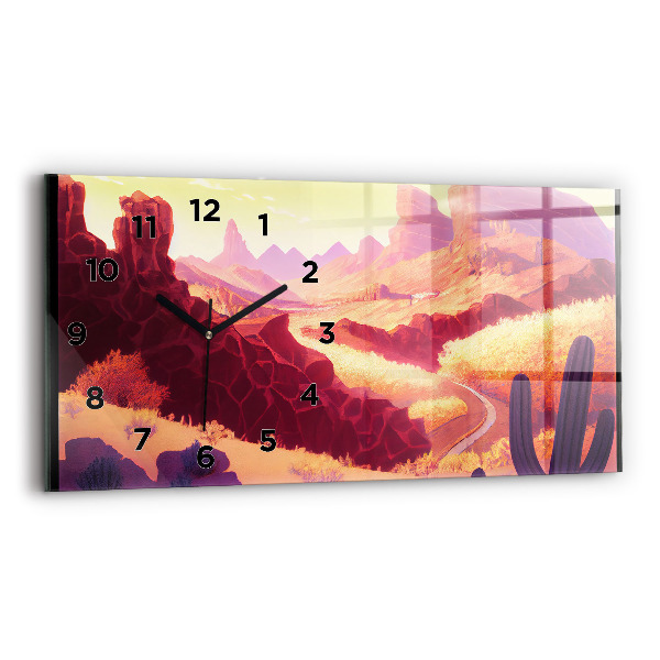 Horizontálne hodiny Ilustrácia arizonskej púšte