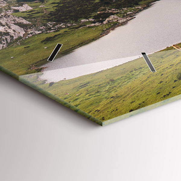 Horizontálne hodiny Jazero a pohorie Pyreneje