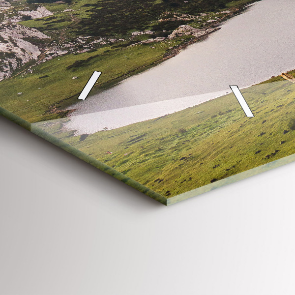 Horizontálne hodiny Jazero a pohorie Pyreneje