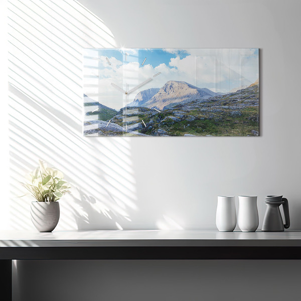 Horizontálne hodiny Skalnatá krajina