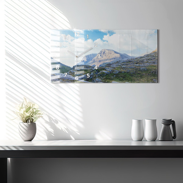 Horizontálne hodiny Skalnatá krajina