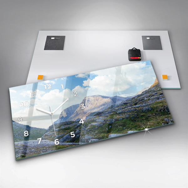 Horizontálne hodiny Skalnatá krajina