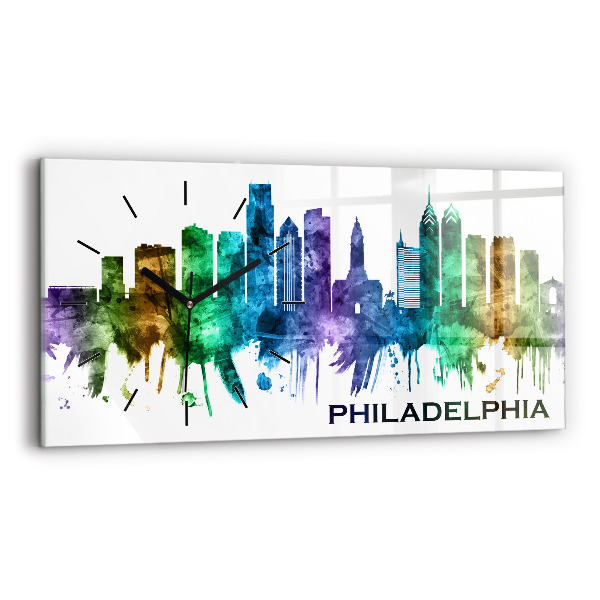 Horizontálne hodiny Farebná Philadelphia