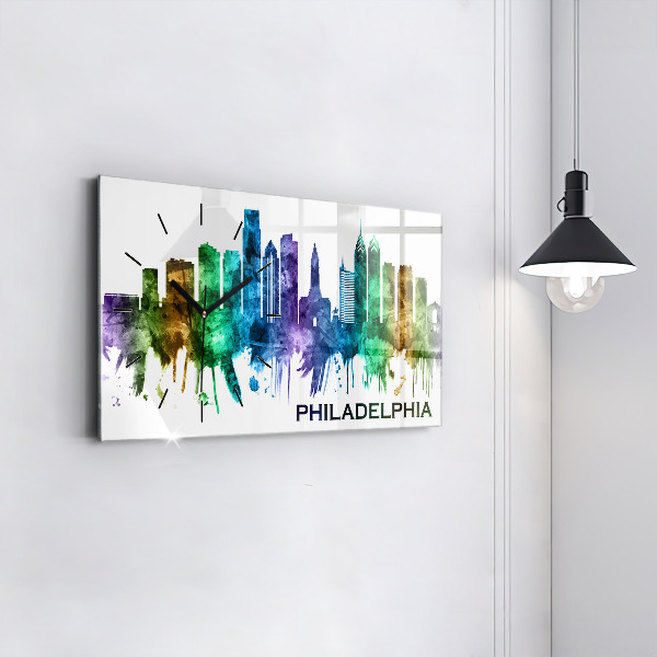 Horizontálne hodiny Farebná Philadelphia