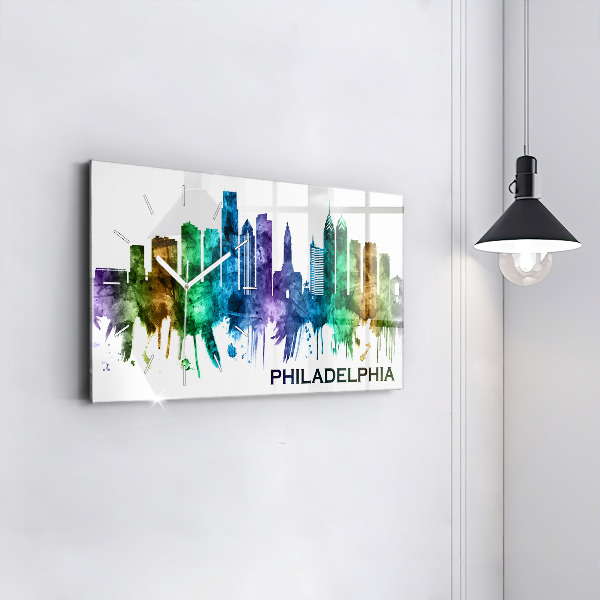 Horizontálne hodiny Farebná Philadelphia