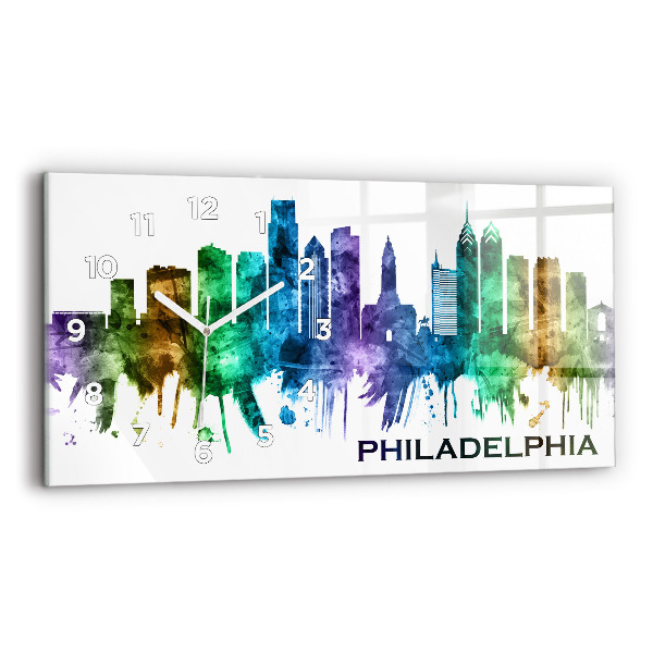 Horizontálne hodiny Farebná Philadelphia