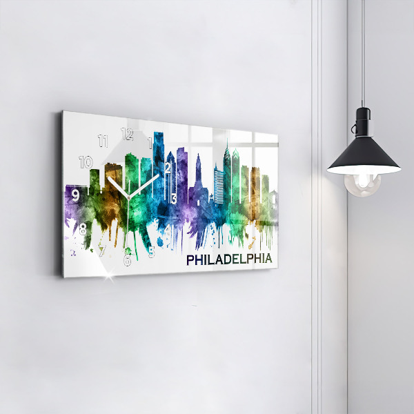 Horizontálne hodiny Farebná Philadelphia