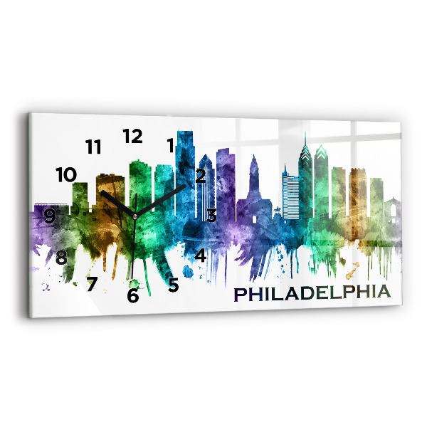 Horizontálne hodiny Farebná Philadelphia