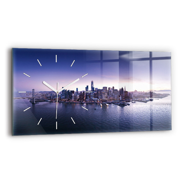 Horizontálne hodiny Pohľad na San Francisco