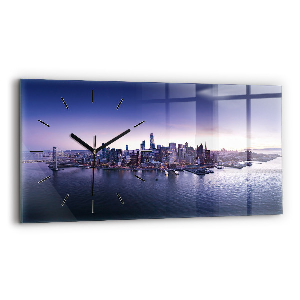 Horizontálne hodiny Pohľad na San Francisco